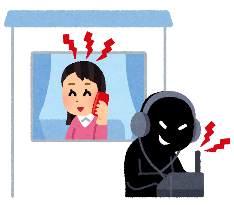 一名女性正在講電話，另一邊是詐騙的壞人